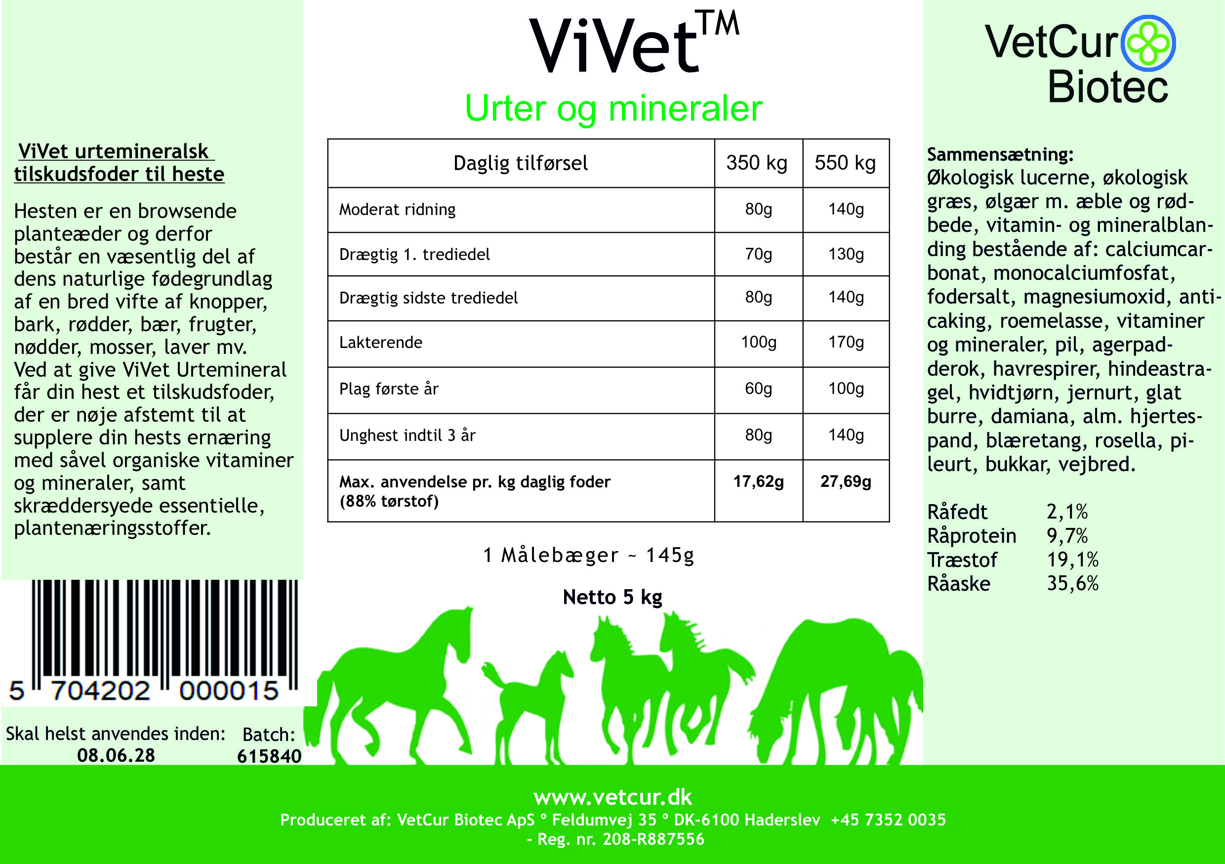 ViVet urtemineral - 5kg - hest - Billede 2